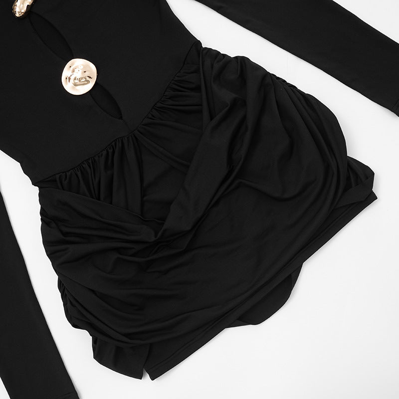 Bodycon Dress with Button Details