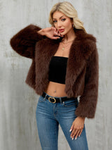 Luxurious Faux Fur Cropped Jacket