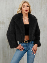 Luxurious Faux Fur Cropped Jacket
