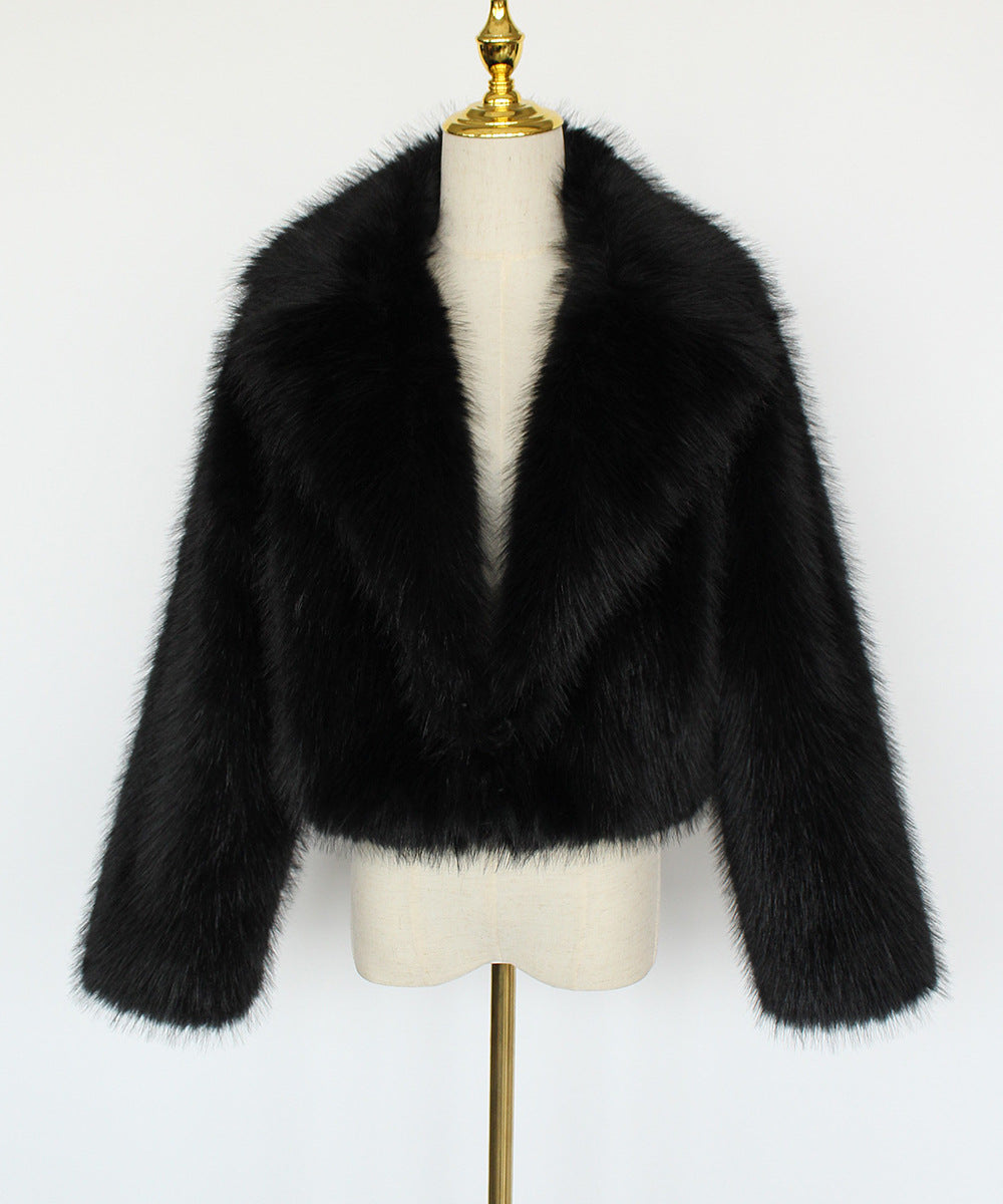 Luxurious Faux Fur Cropped Jacket