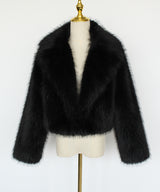 Luxurious Faux Fur Cropped Jacket