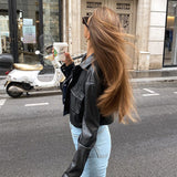 Stylish Faux Leather Casual Jacket