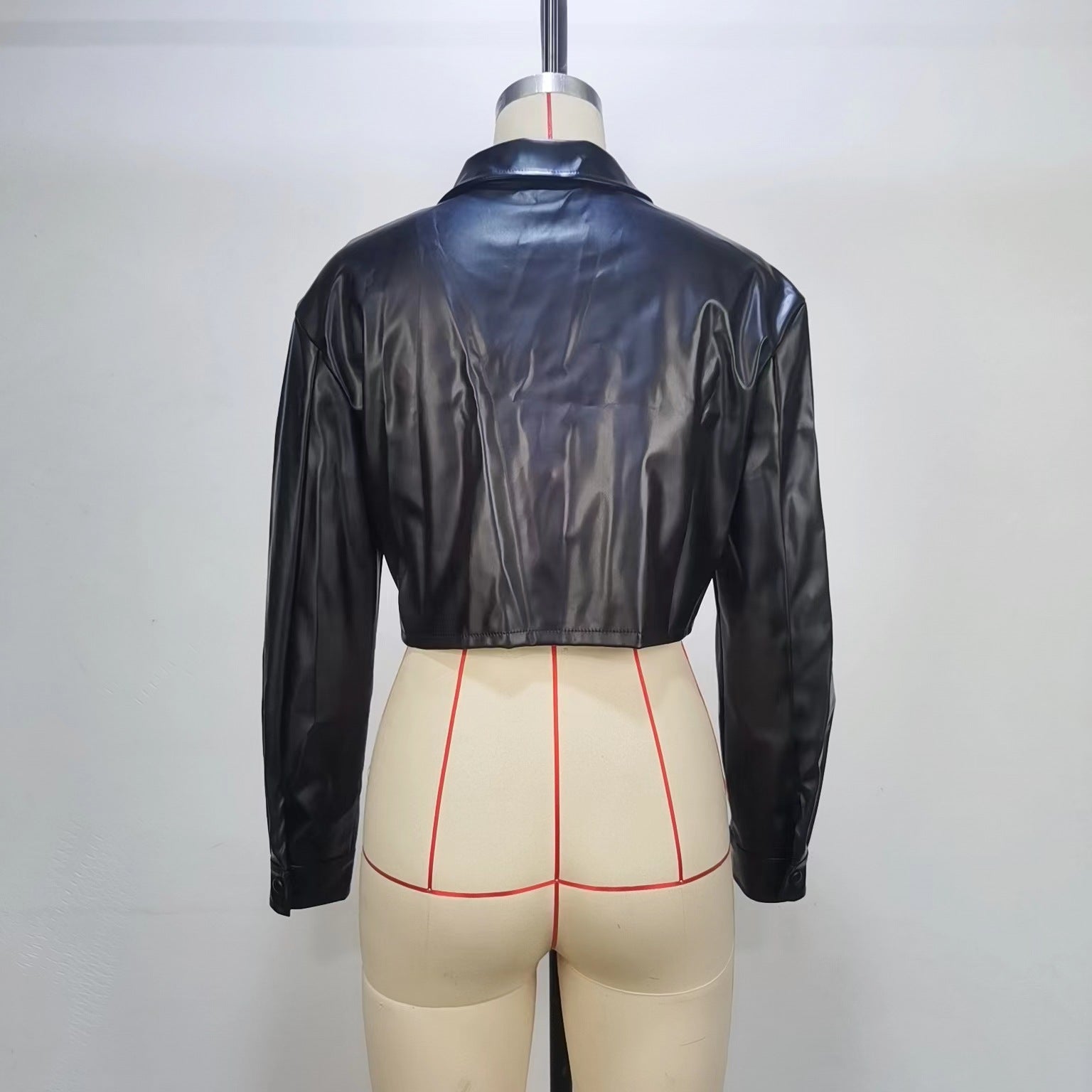 Stylish Faux Leather Casual Jacket