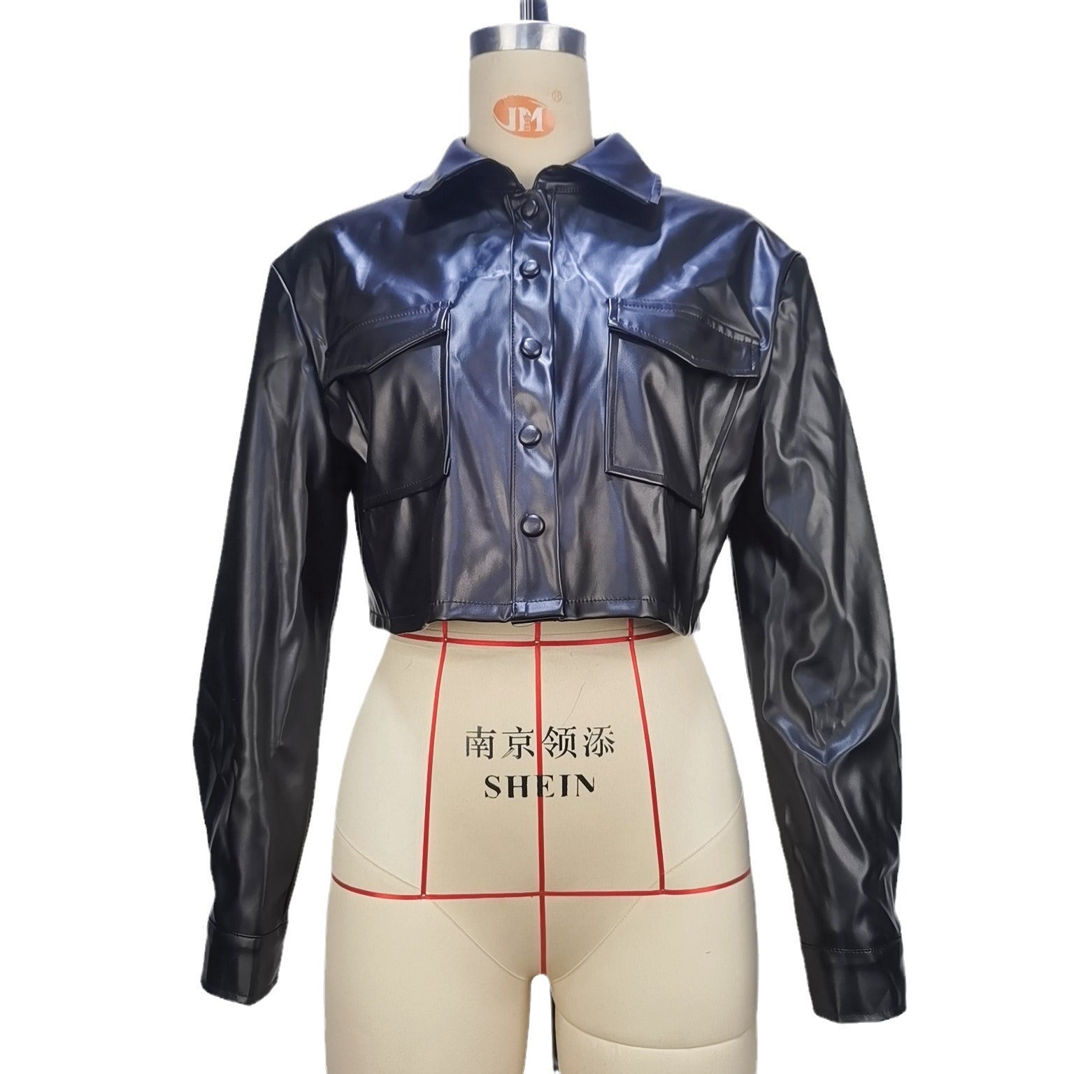 Stylish Faux Leather Casual Jacket