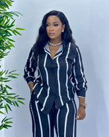 Stylish Striped Pajama Set