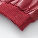 Edgy Red Faux Leather Jacket
