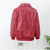 Edgy Red Faux Leather Jacket