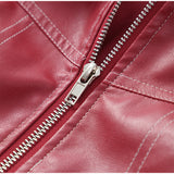 Edgy Red Faux Leather Jacket
