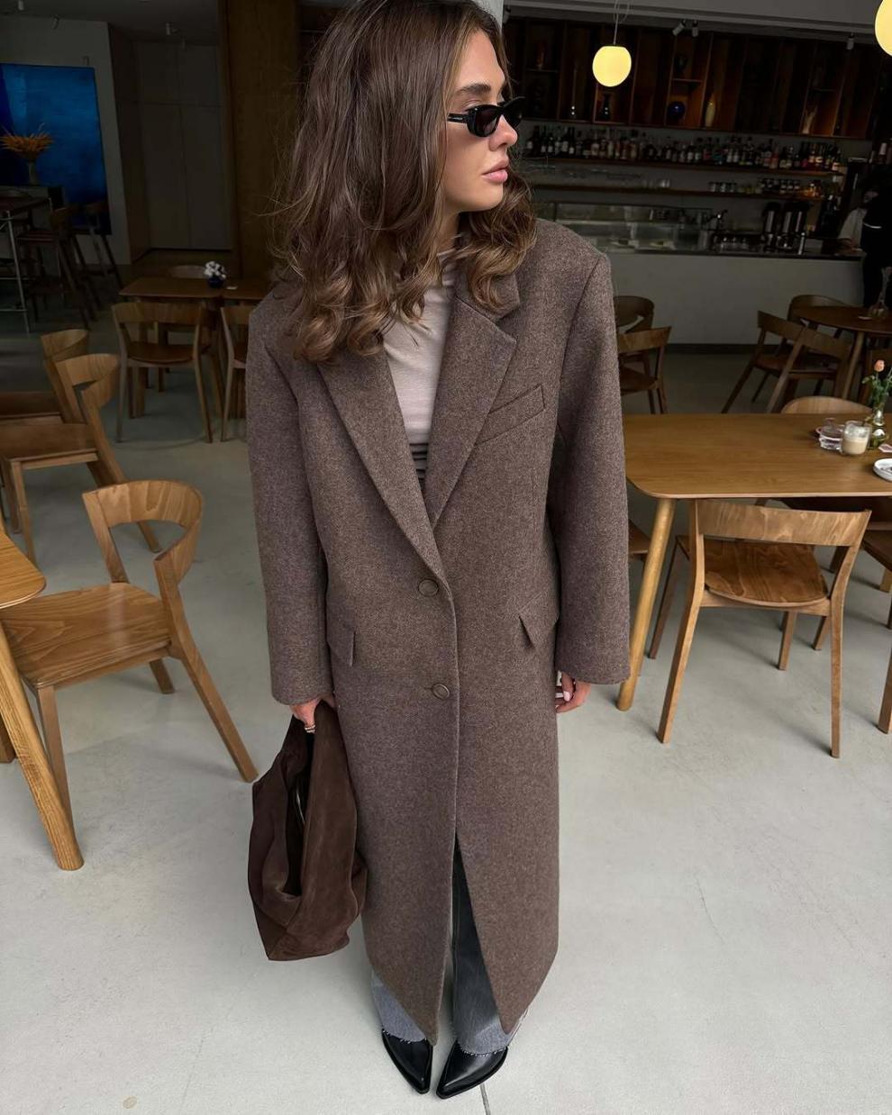 Elegant Brown Oversized Coat
