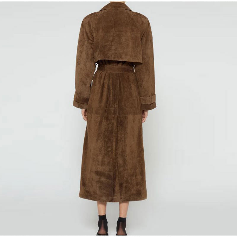 Classic Long Trench Coat with Belt