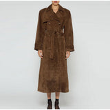 Classic Long Trench Coat with Belt