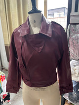 Stylish Wine Red Faux Leather Jacket