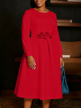 Long Dress with Floral Waist Detail