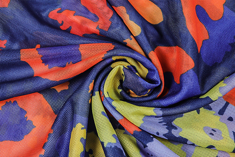 Vibrant Print Maxi Dress with Flared Sleeves