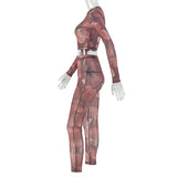 Floral Print Two-Piece with Long Sleeves