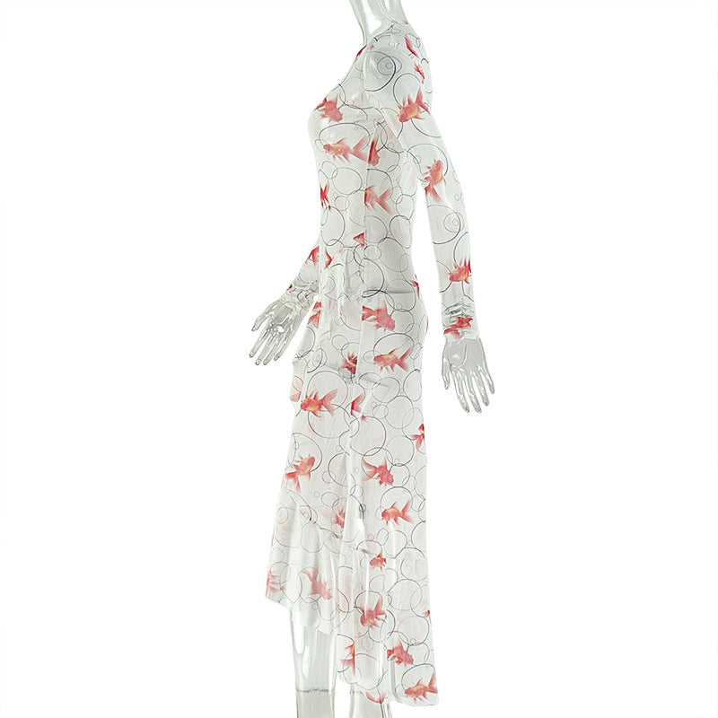 Elegant Floral Ruffle Dress