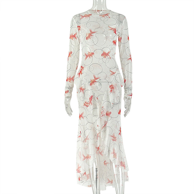 Elegant Floral Ruffle Dress