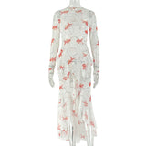 Elegant Floral Ruffle Dress