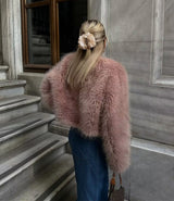 Chic Faux Fur Cropped Jacket