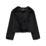 Chic Faux Fur Cropped Jacket