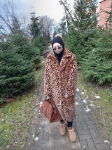 Leopard Print Faux Fur Coat