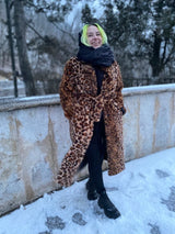 Leopard Print Faux Fur Coat