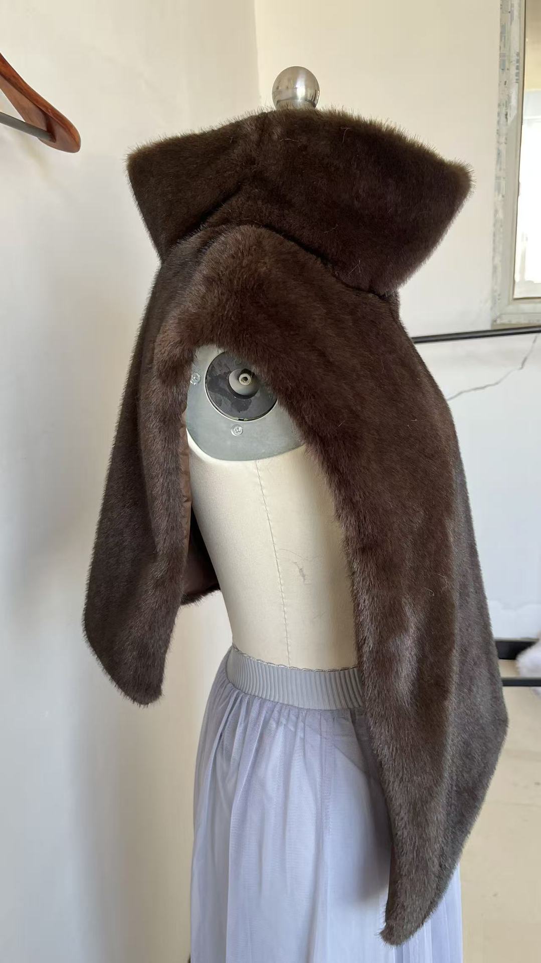 Luxurious Brown Fur Wrap