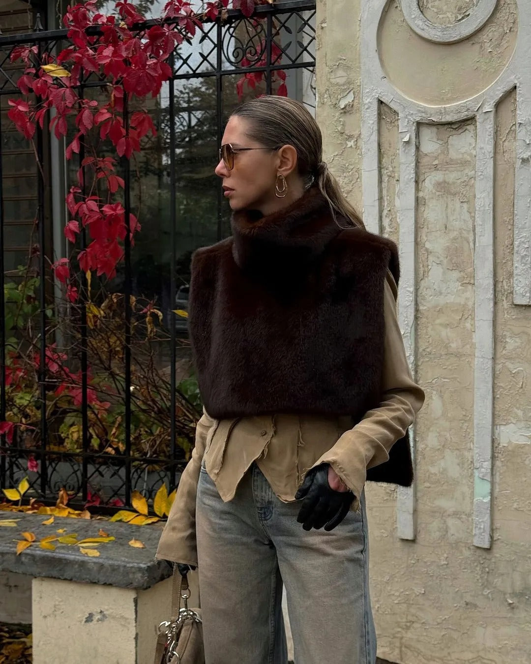 Luxurious Brown Fur Wrap