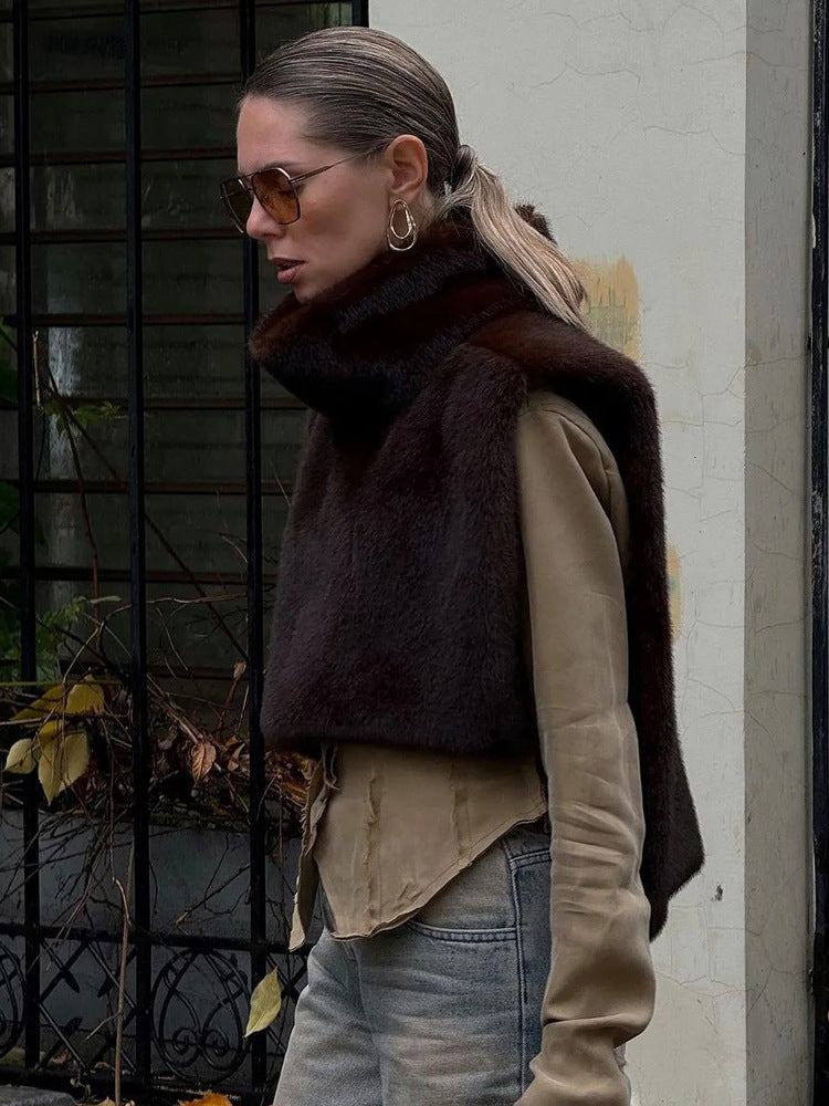 Luxurious Brown Fur Wrap