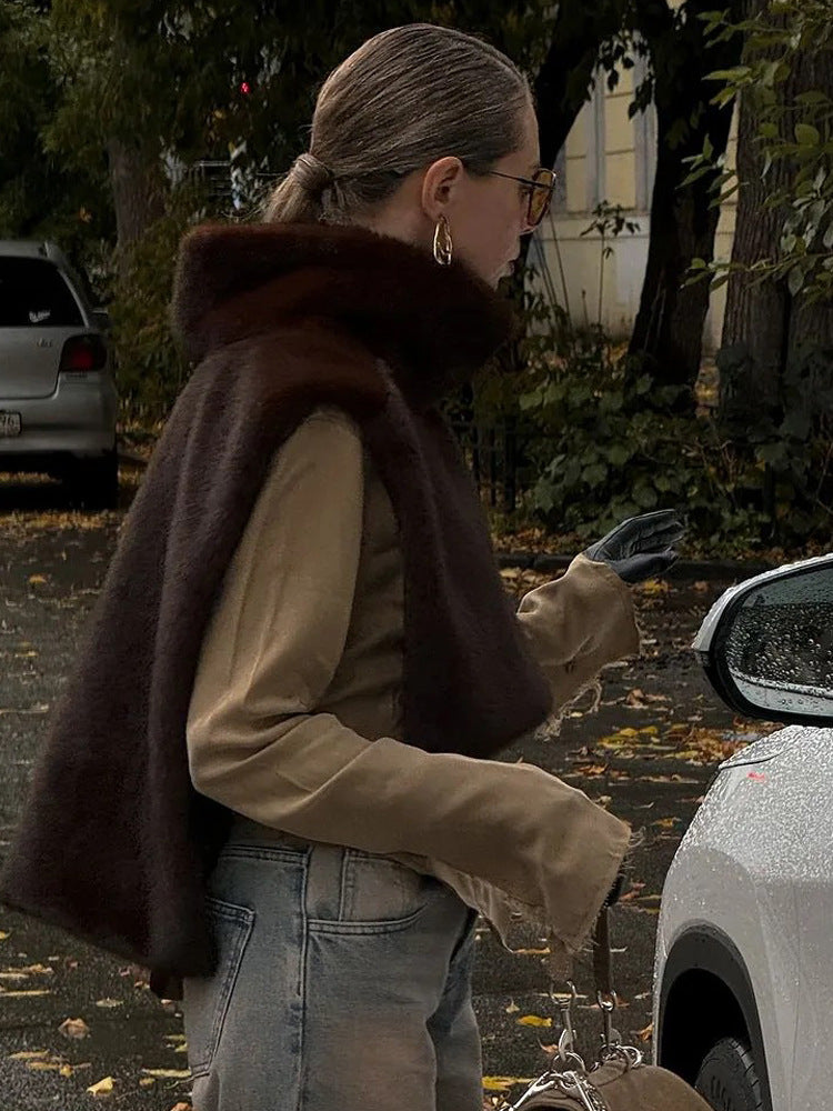 Luxurious Brown Fur Wrap