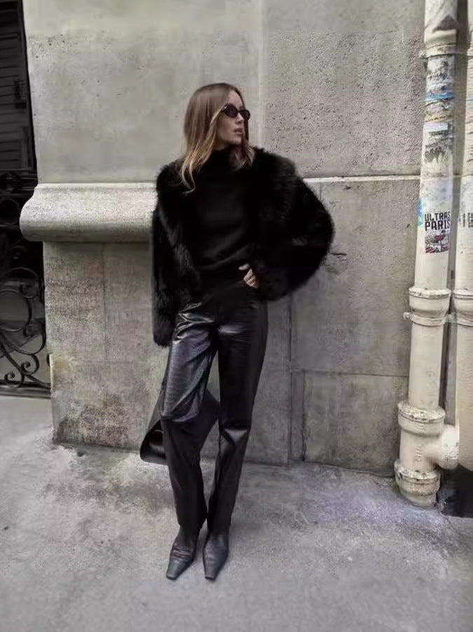 Elegant Black Fur Jacket