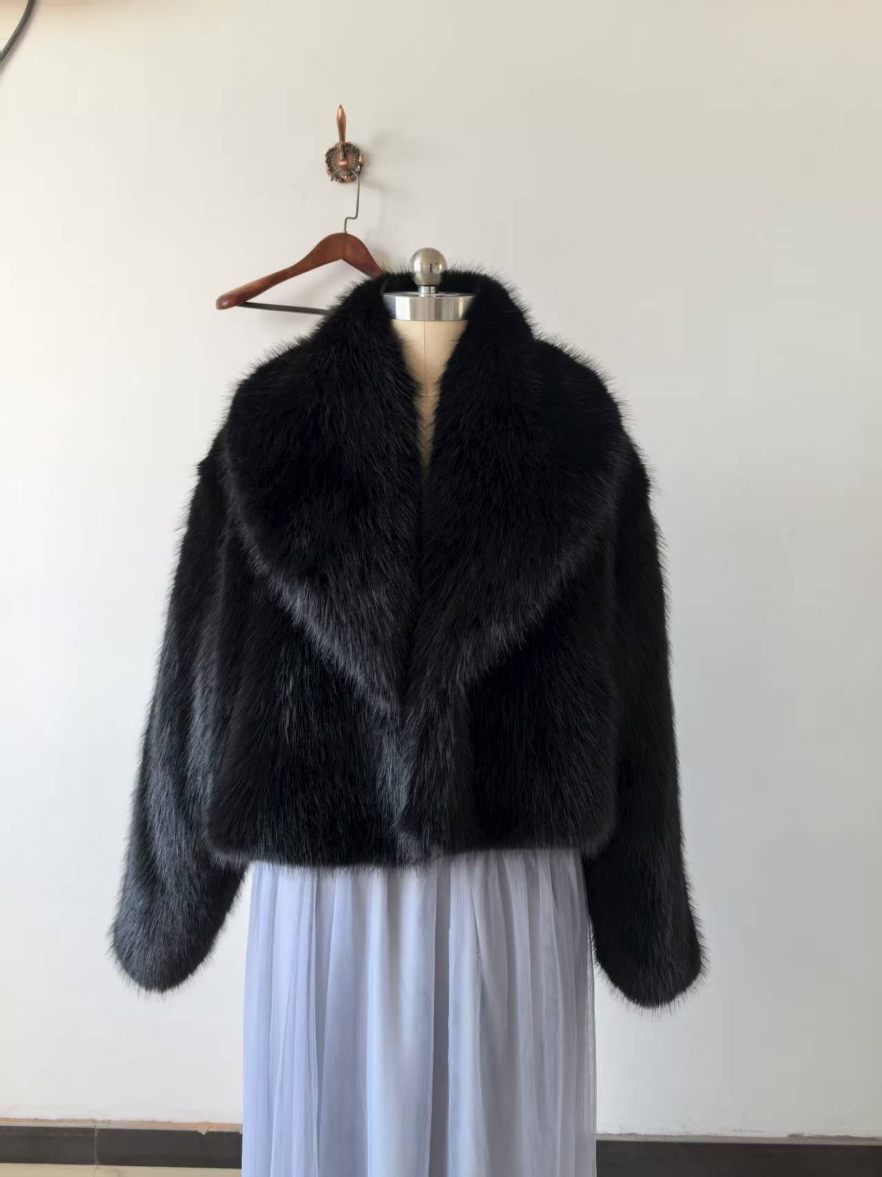 Elegant Black Fur Jacket