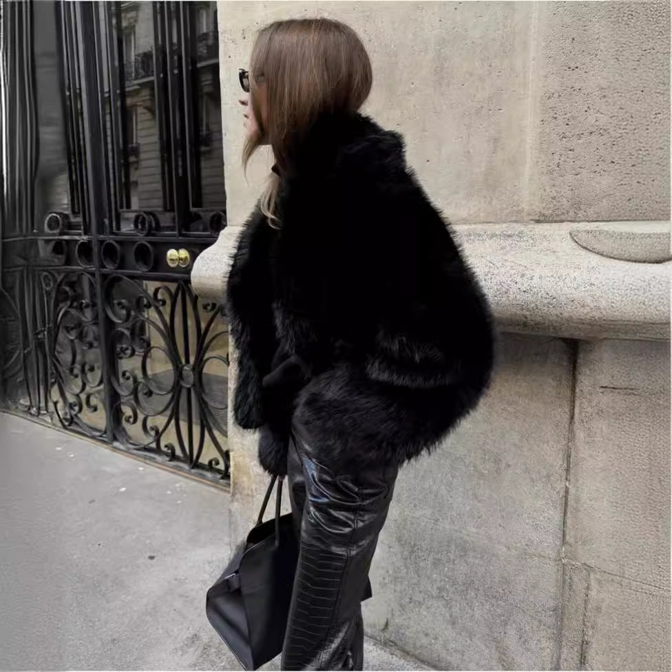 Elegant Black Fur Jacket