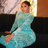 Tie-Dye Long Sleeve Maxi Dress