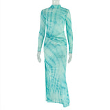 Tie-Dye Long Sleeve Maxi Dress