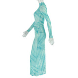 Tie-Dye Long Sleeve Maxi Dress