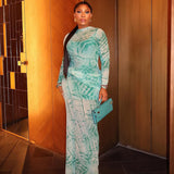 Tie-Dye Long Sleeve Maxi Dress