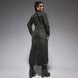 Stylish Denim Maxi Dress with Slit