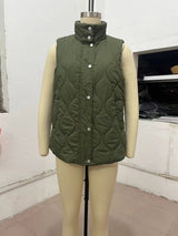 Quilted Puffer Vest with Stand Collar