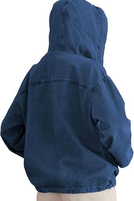 Casual Blue Hooded Pullover