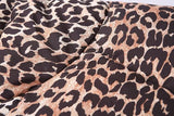 Animal Print Puffer Jacket with Zipper