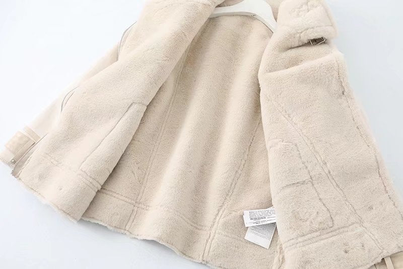 Trendy Faux Fur-Lined Bomber Jacket