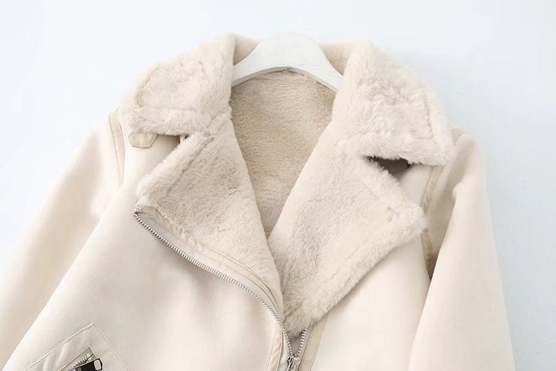 Trendy Faux Fur-Lined Bomber Jacket