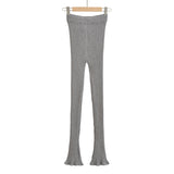 High-Waisted Pants with Flared Hem