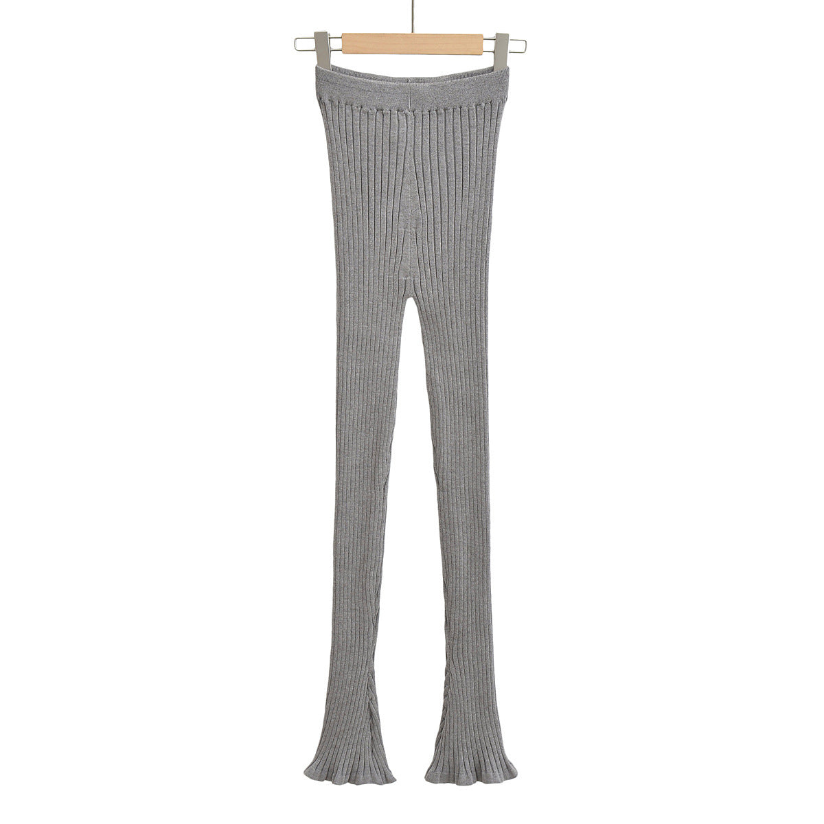 High-Waisted Pants with Flared Hem