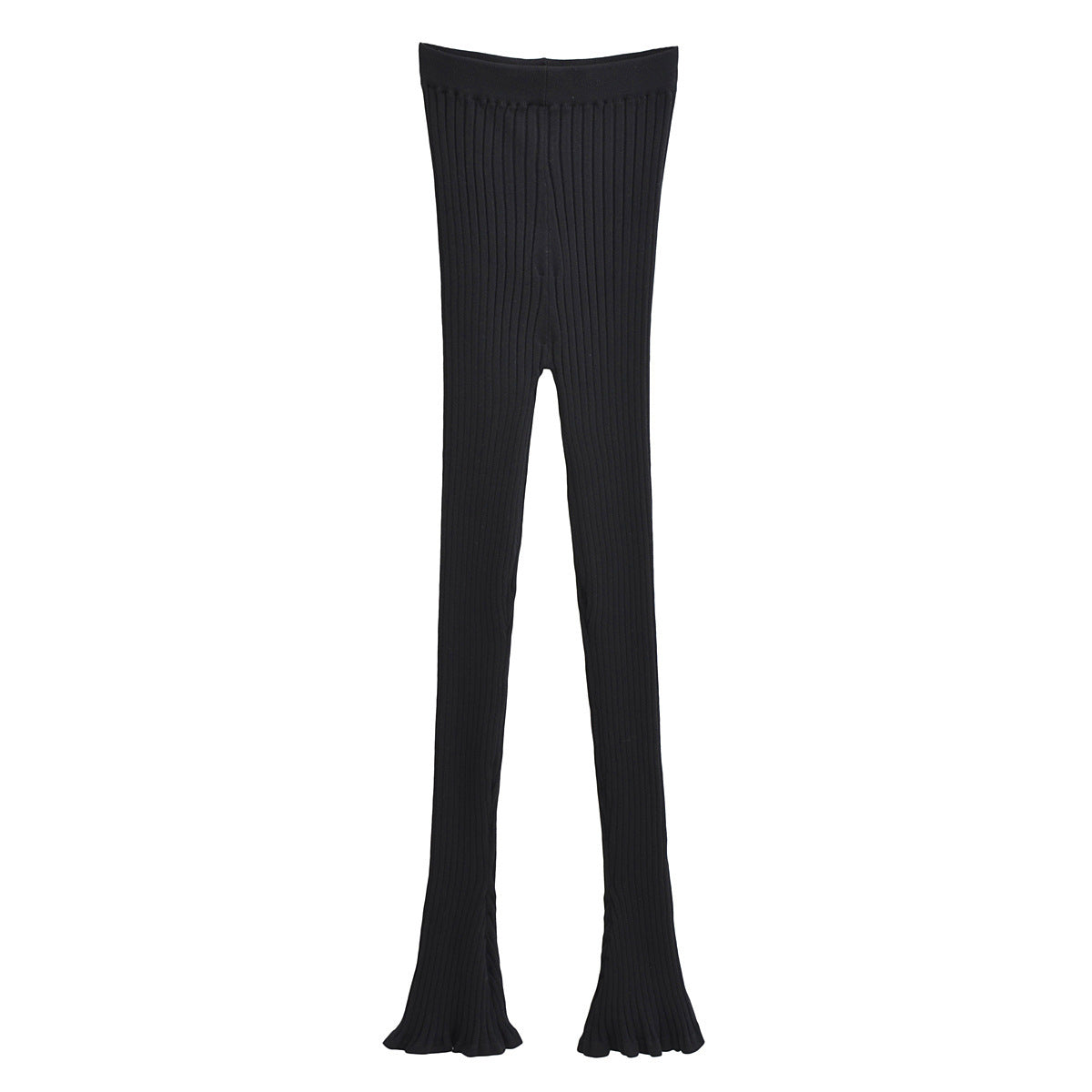 High-Waisted Pants with Flared Hem