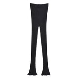High-Waisted Pants with Flared Hem