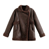 Classic Faux Leather Aviator Jacket