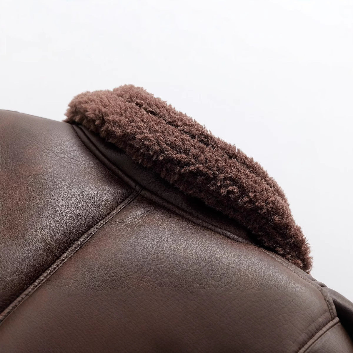 Classic Faux Leather Aviator Jacket