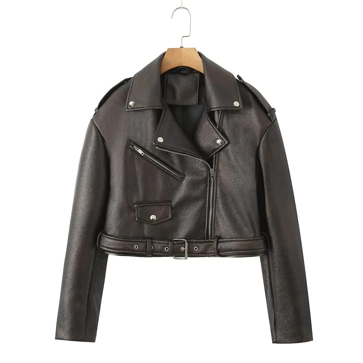 Classic Faux Leather Moto Jacket